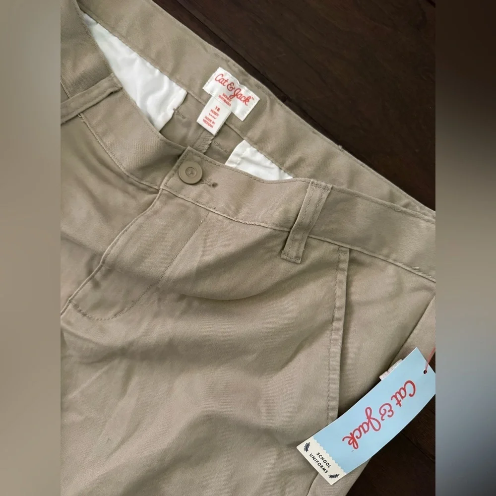 Cat & Jack Boys khaki pants size 18 Husky NWT